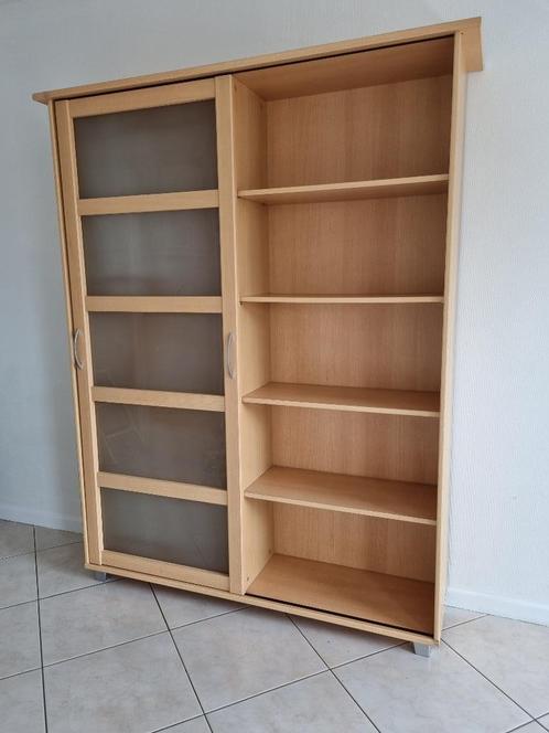 BIBLIOTHEEKKAST (1 SCHUIFDEUR), Huis en Inrichting, Kasten | Boekenkasten, Gebruikt, 100 tot 150 cm, 150 tot 200 cm, 25 tot 50 cm