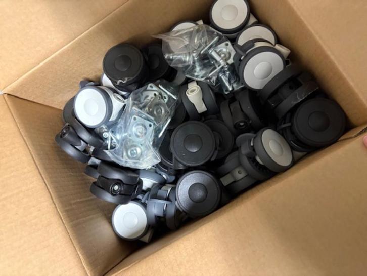 Zwenkwielen Tente Linea reeks 65mm (lot) met rem, Doe-het-zelf en Bouw, Zwenkwielen, Nieuw, Ophalen