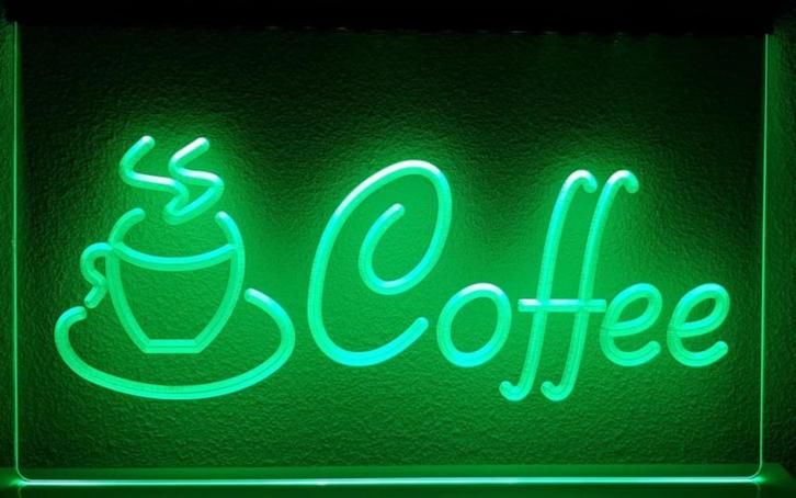 Coffee koffie 3D Led reclame decoratie verlichting, Verzamelen, Merken en Reclamevoorwerpen, Nieuw, Lichtbak of (neon) lamp, Ophalen of Verzenden