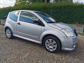 Citroen C2 1.4i VTR - 80.200 km Carnet + Garantie 12 m-, Autos, Argent ou Gris, Entreprise, Noir, Tissu