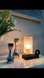 Petite lampe vintage bois et verre, Ophalen, Zo goed als nieuw, Glas