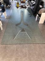 Tafel met glas en metaal 240x110cm, Huis en Inrichting, Tafels | Eettafels, Ophalen, Gebruikt, 100 tot 150 cm, 200 cm of meer
