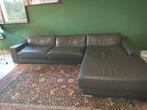 Hoeksalon met poef, Huis en Inrichting, Zetels | Complete zithoeken, Ophalen, Gebruikt, Leer