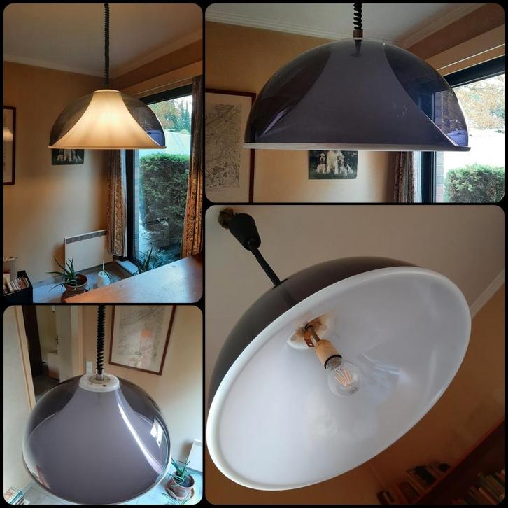Vintage luster uit de jaren '70, Huis en Inrichting, Lampen | Hanglampen, Gebruikt, 50 tot 75 cm, Kunststof, Ophalen of Verzenden