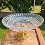 Grote antiek cristal shaal op voet, Tuin en Terras, Ophalen, Zo goed als nieuw