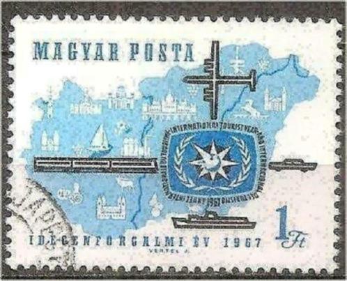 Hongarije 1967 - Yvert 1888 - Internationaal jaar toeri (ST), Timbres & Monnaies, Timbres | Europe | Hongrie, Affranchi, Envoi