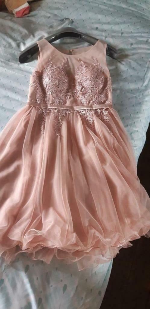 Robe de cocktail VM Vera Mont en Rose peche, Kleding | Dames, Gelegenheidskleding, Zo goed als nieuw, Cocktailjurk, Maat 34 (XS) of kleiner