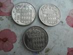 3 x 1 fr prins Rainier III 1977-1982-1960 sup Monaco, Postzegels en Munten, Munten | Europa | Euromunten, Verzenden, Monaco, Losse munt