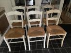 Set van 6 stuks, vinted eiken stoel met rieten zitting, Ophalen, Gebruikt, Wit, Vinted