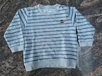 Pull rayé bleu gris, animal brodé, taille 4 ans disponible aux enchères