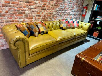 Showroommodel chesterfield XXL chesterfield 4 zit bank Groen beschikbaar voor biedingen
