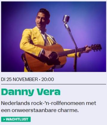 2 tickets voor Danny Vera - De Roma - 25/11/2025 - 20u00 beschikbaar voor biedingen