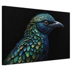 Toile de peinture d'oiseau bleu-vert 60x40cm - 18mm., Maison & Meubles, Accessoires pour la Maison | Décorations murale, Envoi