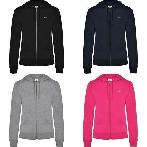 Lacoste Hoodie Rits Dames 4 kleuren S,M,L,XL,2XL Nieuw, Kleding | Dames, Truien en Vesten, Nieuw, Maat 46/48 (XL) of groter, Zwart