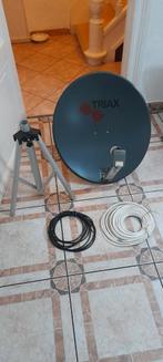 Antenne parabolique TRIAX avec 2 cables et trépied, TV, Hi-fi & Vidéo, Antennes paroboliques, Comme neuf, Autres marques, Enlèvement