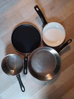 Pannen set te koop (3 pannen + steelpan), Comme neuf, Enlèvement, Ensemble de casseroles, Plaque céramique