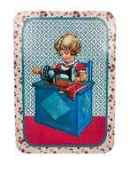 Boîte à couture en étain — fille avec machine à coudre, -, Utilisé, Autres types, -