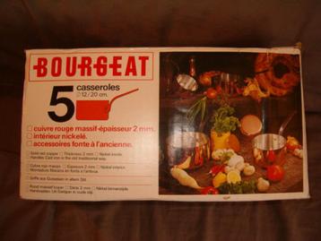 Bourgeat-5 casseroles/poêlons diam 12 à 20 cm, en cuivre