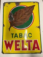 Plaque émaillée Tabac Welta, Collections, Enlèvement, Utilisé, Panneau publicitaire