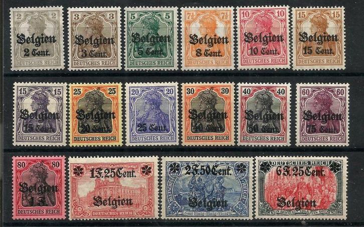 1916 Duitse zegels met opdruk OBP OC10/25**/*, Postzegels en Munten, Postzegels | Europa | België, Postfris, Orginele gom, Overig