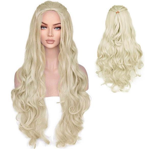 Game of Thrones pruik blond lang haar met vlechten, Handtassen en Accessoires, Uiterlijk | Haarverzorging, Nieuw, Verzenden