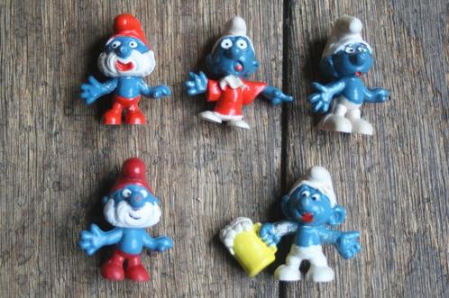 5 smurfen van peyo west-germany / schleich (jaren 60 / 70), Verzamelen, Smurfen, Zo goed als nieuw, Poppetje, Figuurtje of Knuffel