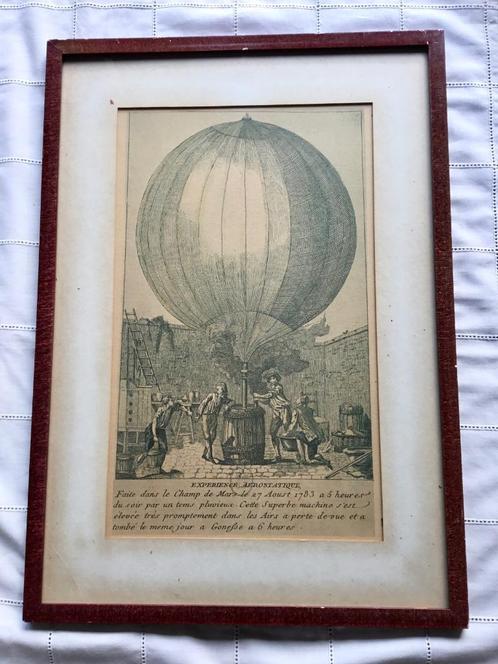 Ancienne lithographie Expérience aérostatique 27 août 1783, Antiquités & Art, Art | Lithographies & Sérigraphies, Enlèvement