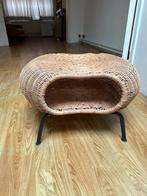 Salontafeltje en voetenbankje in één, Huis en Inrichting, Tafels | Salontafels, Ophalen, Zo goed als nieuw, Ovaal, Overige materialen