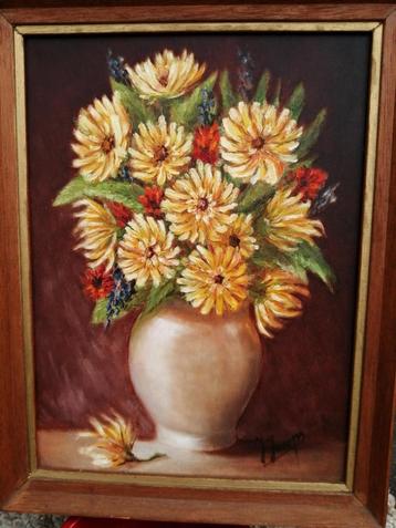 Peinture nature morte « vase à fleurs »