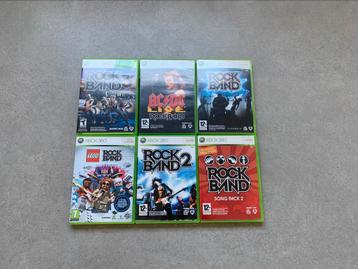 6 Rock Band Xbox 360 games beschikbaar voor biedingen