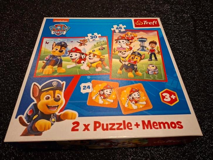 Paw Patrol puzzel en memory spel - 30 en 48 stukjes karton., Kinderen en Baby's, Speelgoed | Kinderpuzzels, Zo goed als nieuw
