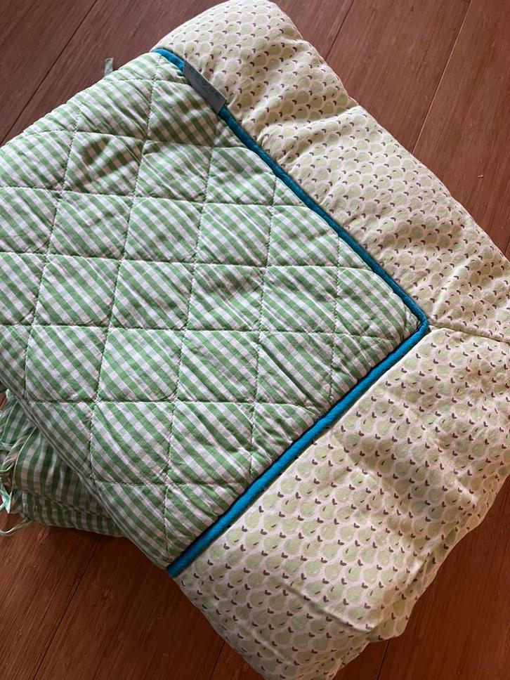 Parklegger en omrander v/h merk Timboo, groen met peertjes, Kinderen en Baby's, Babyparken, Zo goed als nieuw, Ophalen