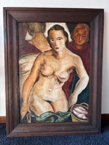 Origineel schilderij – Naakten, gesigneerd J. Vervisch (1932 beschikbaar voor biedingen