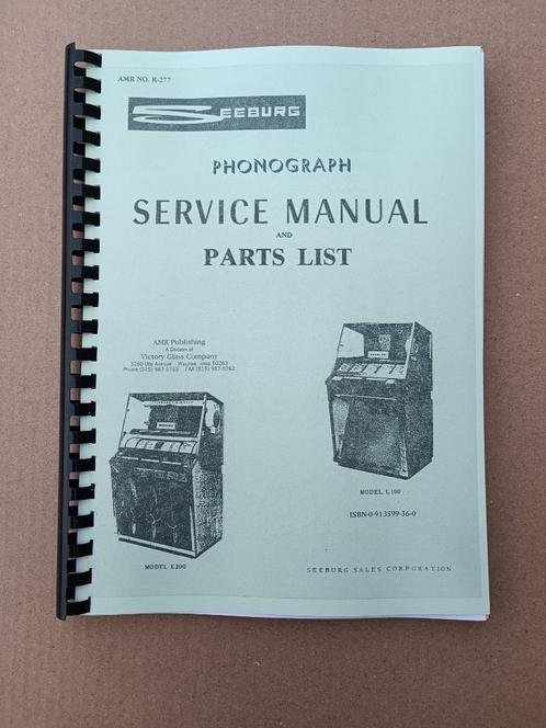 Service Manual: Seeburg KD-200/ L100 (1957) jukebox Nieuw !!, Verzamelen, Automaten | Jukeboxen, Seeburg, Verzenden