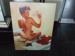Toffe "pin-up" op canvas  38x50cm, Ophalen of Verzenden, Nieuw, Minder dan 50 cm, 50 tot 75 cm