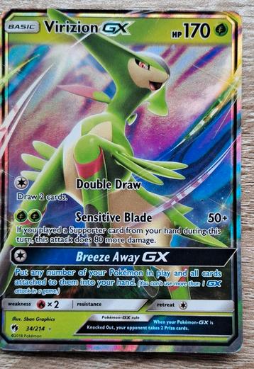 Pokémon kaart Virizion GX 34/214, 2018 beschikbaar voor biedingen