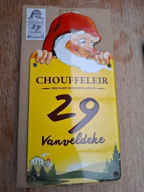 Emaillebord La chouffe bier Chouffeleir, Verzamelen, Biermerken, Nieuw, Reclamebord, Plaat of Schild, Overige merken, Ophalen of Verzenden