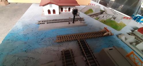 Treinhuisjes + rails, Hobby en Vrije tijd, Modeltreinen | H0, Zo goed als nieuw, Rails, Ophalen of Verzenden