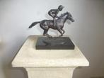 beeld in brons ruiter te paard op marmer voet david cornell, Ophalen of Verzenden, Brons