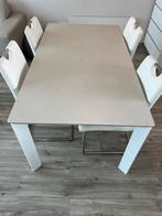 Eettafel met 4 stoelen, Huis en Inrichting, Ophalen, 100 tot 150 cm, 50 tot 100 cm, Zo goed als nieuw