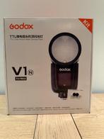 Godox V1 N (voor Nikon) ALS NIEUW, Audio, Tv en Foto, Foto | Flitsers, Ophalen of Verzenden, Zo goed als nieuw, Nikon, Kantelbaar