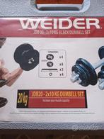 20 kg dumbell set + 2x 5kg halterschijf + curl bar, Sport en Fitness, Ophalen, Gebruikt, Dumbbell