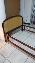 Vintage bed van rotan en bamboe uit de jaren 70