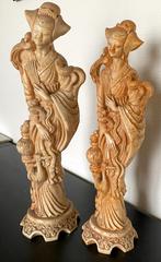 Art Asiatique - Paire de Statuettes / Figurines Chinoises, Antiquités & Art, Enlèvement ou Envoi