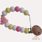 noekies Kerst speenkoord roze kerstboom roze wit geel, Kinderen en Baby's, Verzenden