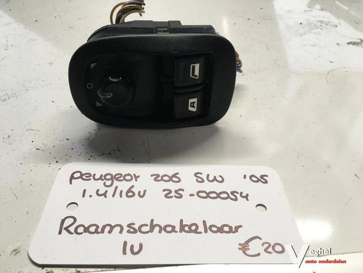 Peugeot 206 Sw 1.4 16v 2005 2500054   Raamschakelaar midden, Auto-onderdelen, Dashboard en Schakelaars, Gebruikt, Ophalen of Verzenden