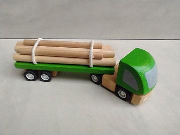Plan City Toys  houten log truck boomstammen vrachtwagen 