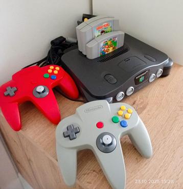 Nintendo 64 met 2 controllers en 3 spelletjes beschikbaar voor biedingen