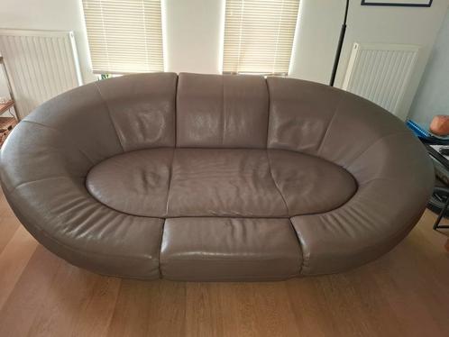 Zetel maxi cocoon bruin buffelleder, Huis en Inrichting, Zetels | Zetels en Chaises Longues, Gebruikt, Driepersoons, Leer, Ophalen