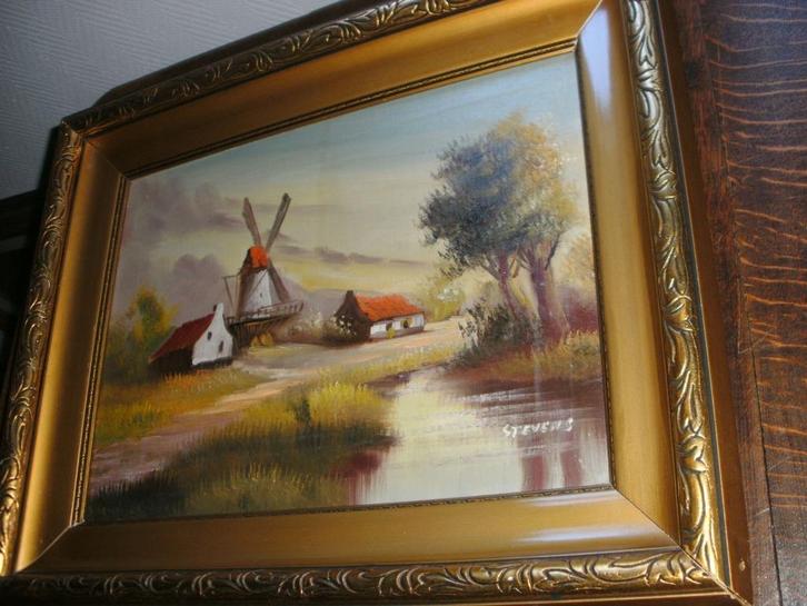 *2 gesigneerde schilderijen met mooie kader >>>70 euro, Antiek en Kunst, Kunst | Schilderijen | Klassiek, Ophalen of Verzenden